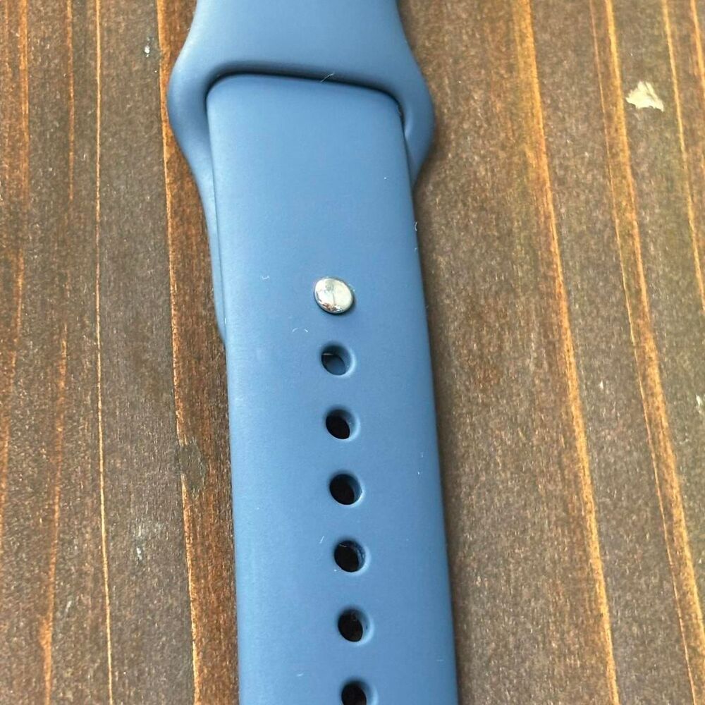 Apple 45mm Silicone Band Blue Medium Large With Phone Stand Strap - Picture 5 of 6